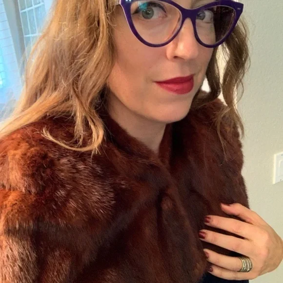 🤎🤎🤎Vintage mink stole shawl brown fur authentic